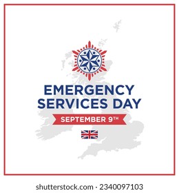 Emergency services day greetings vector.