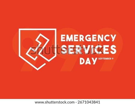 Emergency Services Day. September 9. Flat design vector. Banner, card, background. Eps 10.