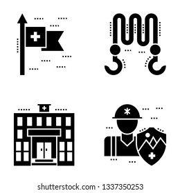 Emergency Services Glyph Vectors Set 