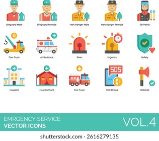 Emergency Services Icon Set contains collection of Rescue activity