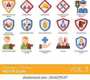 Emergency Services Icon Set contains collection of Rescue activity