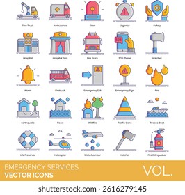 Emergency Services Icon Set contains collection of Rescue activity