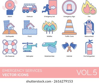 Emergency Services Icon Set contains collection of Rescue activity