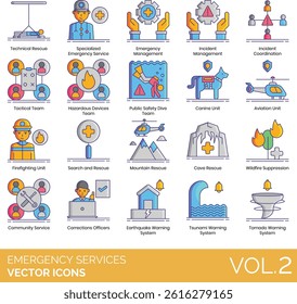 Emergency Services Icon Set contains collection of Rescue activity