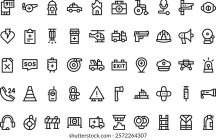 Emergency services icons High-Quality Vector Icons Collection with Editable Stroke. Ideal for Professional and Creative Projects.