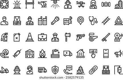 Emergency services icons High-Quality Vector Icons Collection with Editable Stroke. Ideal for Professional and Creative Projects