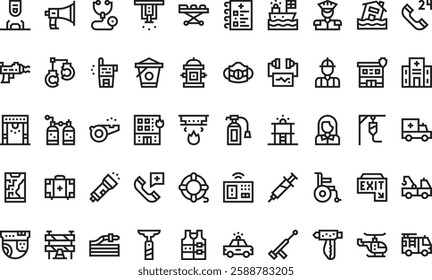 Emergency services icons High-Quality Vector Icons Collection with Editable Stroke. Ideal for Professional and Creative Projects.