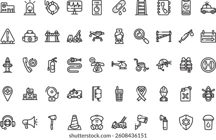 Emergency services icons High-Quality Vector Icons Collection with Editable Stroke. Ideal for Professional and Creative Projects