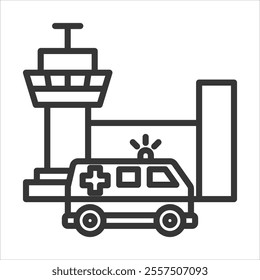 Emergency Services Outline Icon Vector Illustration