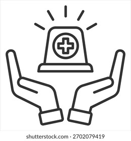 Emergency Services Outline Icon Vector Illustration