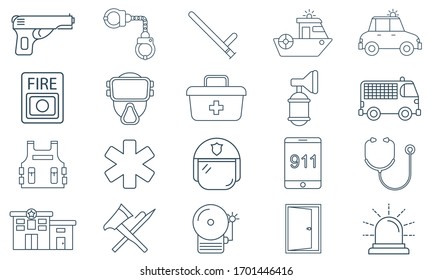 Icono vectorial de servicios de emergencia. Se puede usar para aplicaciones web y móviles.
