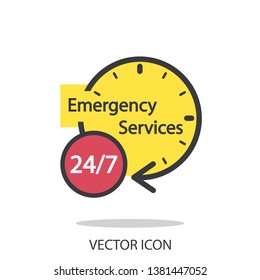 Emergency Services vector icon, line sign on white background - editable stroke vector illustration eps10