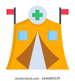 Emergency Shelter Icon Flat Vector Illustration