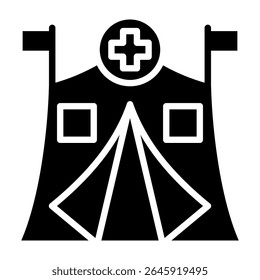 Emergency Shelter Icon Glyph Vector Illustration
