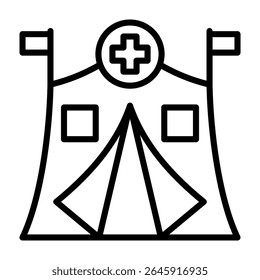 Emergency Shelter Icon Line Vector Illustration