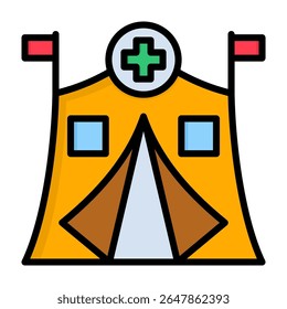 Emergency Shelter Icon Lineal Color Vector Illustration