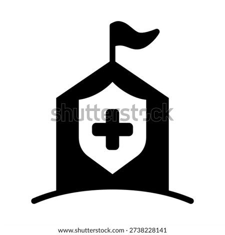 Emergency Shelter Icon - Solid Black Glyph Icons For Emergency Management