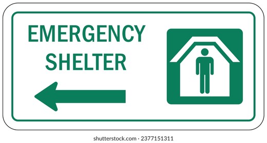 Emergency shelter in place direction sign