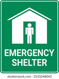 Emergency Shelter Sign Vector Illustration