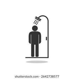 Emergency shower icon with shadow