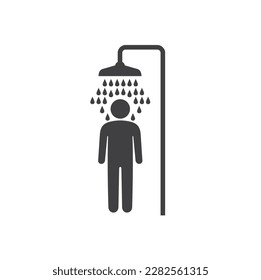 emergency shower illustration, symbol, vector art.