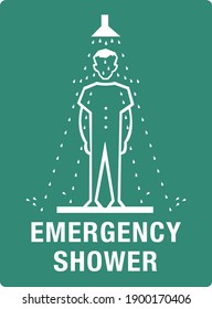 emergency shower sign safety icon drops water vector