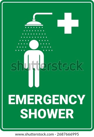 Emergency shower sign vector illustration