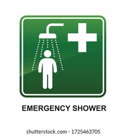 Emergency shower sign,Safety condition isolated on white background vector illustration.