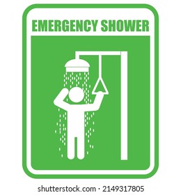 EMERGENCY SHOWER, sticker and label