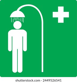 Emergency Shower, Symbol ,Sign, public showers,first aid signs Safety Shower