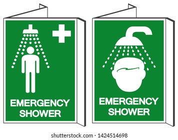 Emergency Shower Symbol Sign, Vector Illustration, Isolate On White Background Label. EPS10
