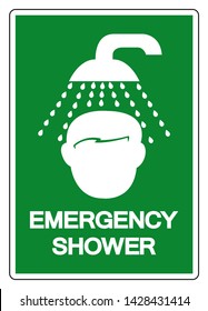 Emergency Shower Symbol Sign, Vector Illustration, Isolate On White Background Label. EPS10