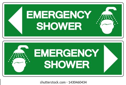 Emergency Shower Symbol Sign, Vector Illustration, Isolate On White Background Label. EPS10
