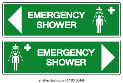 Emergency Shower Symbol Sign, Vector Illustration, Isolate On White Background Label. EPS10