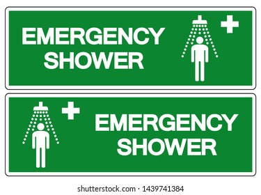 Emergency Shower Symbol Sign, Vector Illustration, Isolate On White Background Label. EPS10