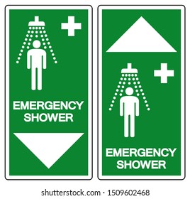 Emergency Shower Symbol Sign, Vector Illustration, Isolate On White Background Label. EPS10