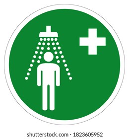 Emergency Shower Symbol Sign, Vector Illustration, Isolate On White Background Label. EPS10