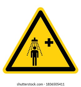 Emergency Shower Symbol Sign, Vector Illustration, Isolate On White Background Label. EPS10