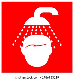 Emergency Shower Symbol Sign, Vector Illustration, Isolate On White Background Label. EPS10 