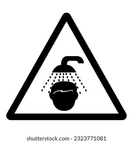 Emergency Shower Symbol Sign, Vector Illustration, Isolate On White Background Label. EPS10 