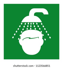 Emergency Shower Symbols Sign,Vector Illustration, Isolate On White Background Icon. EPS10