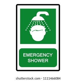 Emergency Shower Symbol,Vector Illustration, Isolate On White Background Icon. EPS10