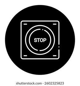 Emergency Shutdown System Icon. Power Button, Stop Function, Safety Control Concept. Illustration for Risk Prevention Concept.