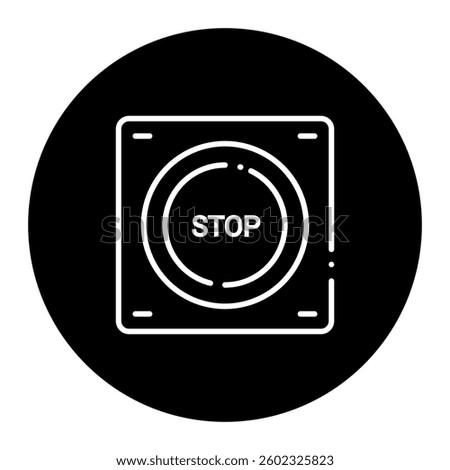 Emergency Shutdown System Icon. Power Button, Stop Function, Safety Control Concept. Illustration for Risk Prevention Concept.