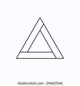 Emergency sign icon. Caution triangle sign. Linear outline icon on white background. Vector