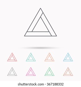 Emergency sign icon. Caution triangle sign. Linear icons on white background.