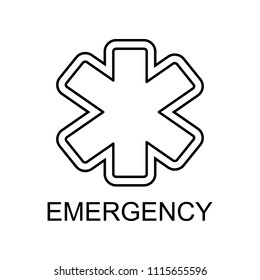 emergency sign line icon. Element of medicine icon with name for mobile concept and web apps. Thin line emergency sign icon can be used for web and mobile on white background