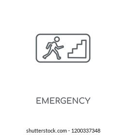 Emergency sign linear icon. Emergency sign concept stroke symbol design. Thin graphic elements vector illustration, outline pattern on a white background, eps 10.