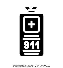emergency signal alert glyph icon vector. emergency signal alert sign. isolated symbol illustration