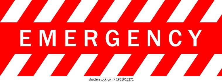 Emergency sign.Banner with word emergency on a red arrow.Red pointer.Vector icon.